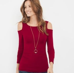 Cold Shoulder Knit Top-White House Black Market